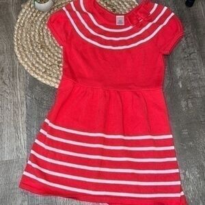Gymboree size 6 girl pink/red and white sweater dress